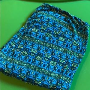 Lularoe TC Blue and Green bird leggings